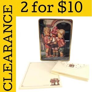 🟡 90s MJ Hummel collectible tin stationary box 1990s vintage
